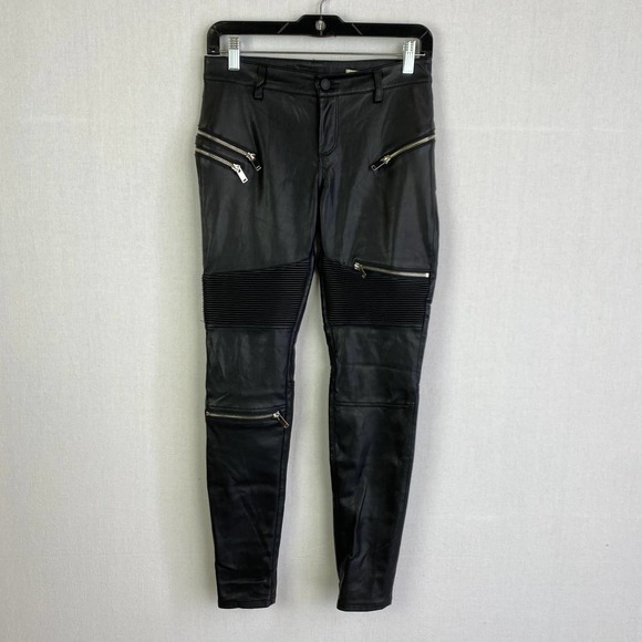 Zara Pants - ZARA Slim Fit Medium Rise Leather Pant